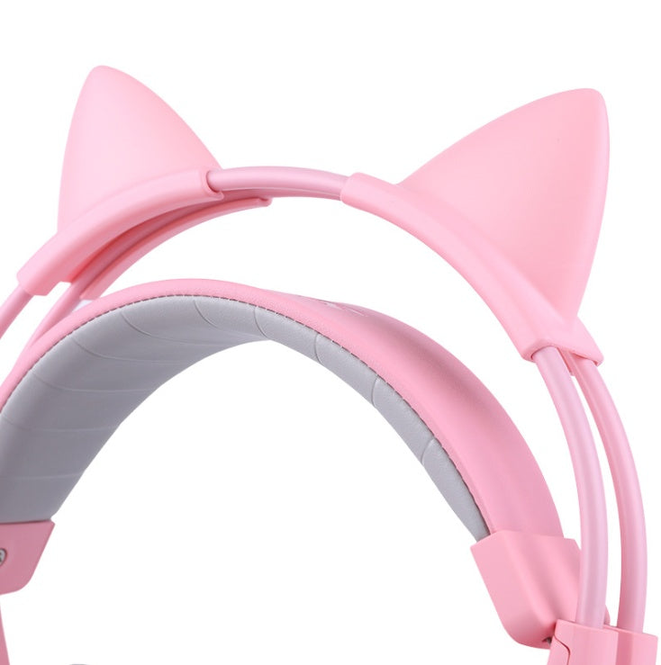 JMT-076490 USB 7.1 Virtual Surround Sound Gaming Headset with LED Cat Ear Design and Omnidirectional Microphone