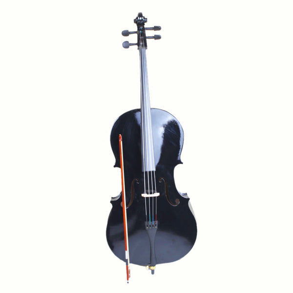JMT-076874 Basswood Cello in Sleek Black Finish for Musicians
