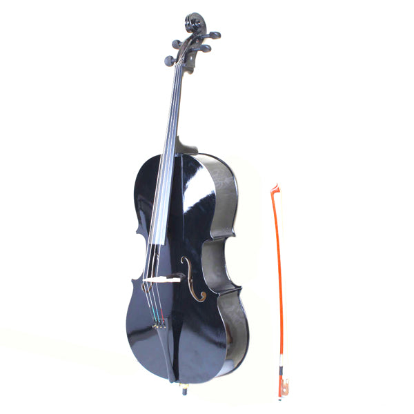 JMT-076874 Basswood Cello in Sleek Black Finish for Musicians