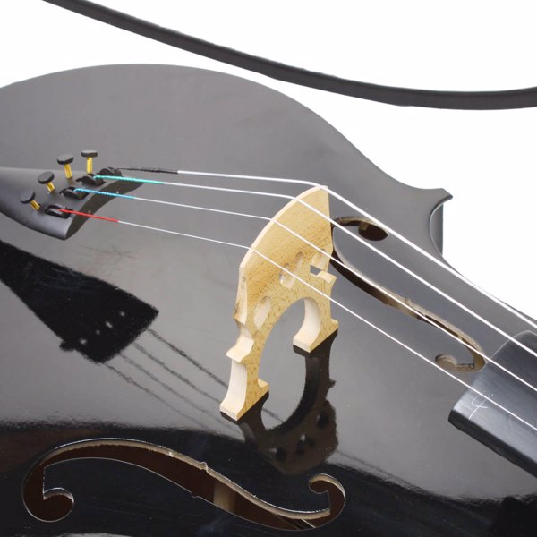 JMT-076874 Basswood Cello in Sleek Black Finish for Musicians