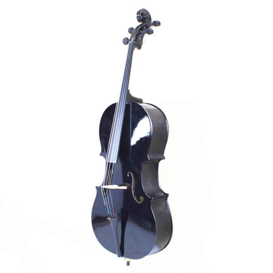 JMT-076874 Basswood Cello in Sleek Black Finish for Musicians