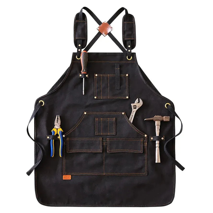 JMT-076874 Canvas Apron for Gardening, Baking, and Restaurant Use - Custom Logo Available