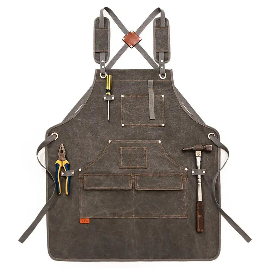 JMT-076874 Canvas Apron for Gardening, Baking, and Restaurant Use - Custom Logo Available