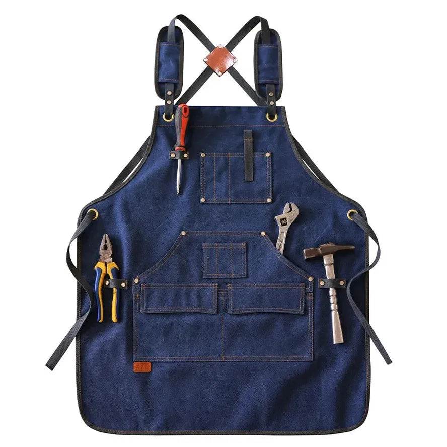 JMT-076874 Canvas Apron for Gardening, Baking, and Restaurant Use - Custom Logo Available