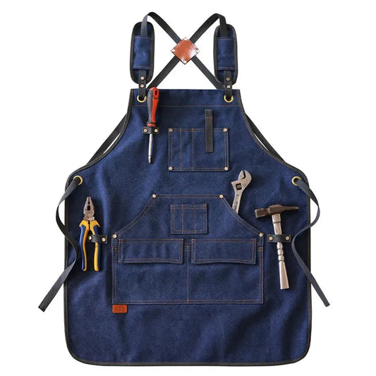 JMT-076874 Canvas Apron for Gardening, Baking, and Restaurant Use - Custom Logo Available