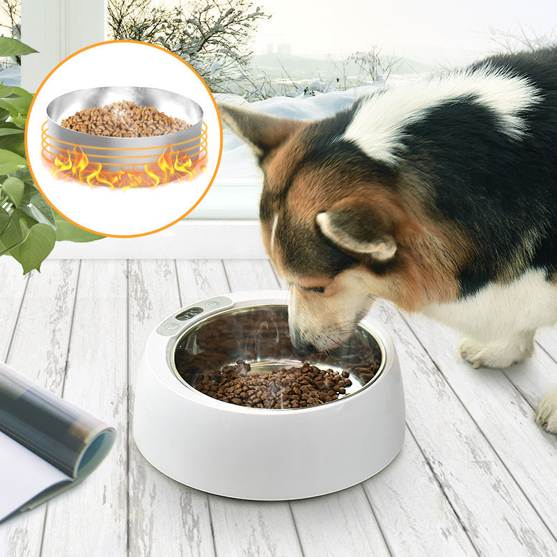 JMT-077002 Round Stainless Steel Smart Heating Bowl for Dogs and Cats, Detachable Design