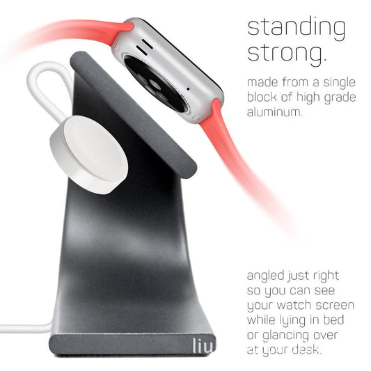 JMT-077322 Aluminum Alloy U-Shaped Charging Stand for Apple Watch - Compact & Stylish Design