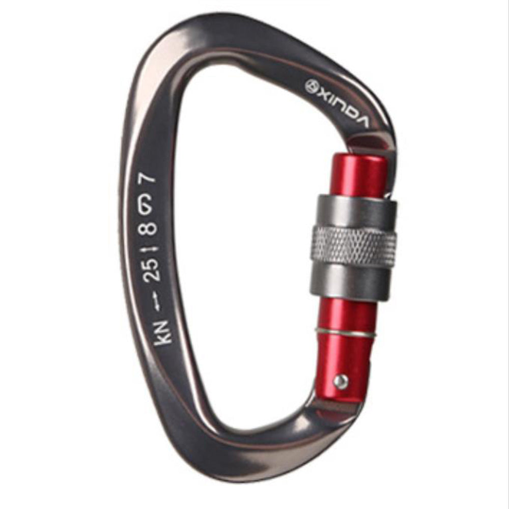 JMT-077834 D-Shaped Carabiner - Compact Locking Safety Buckle for Rock Climbing and Outdoor Activities