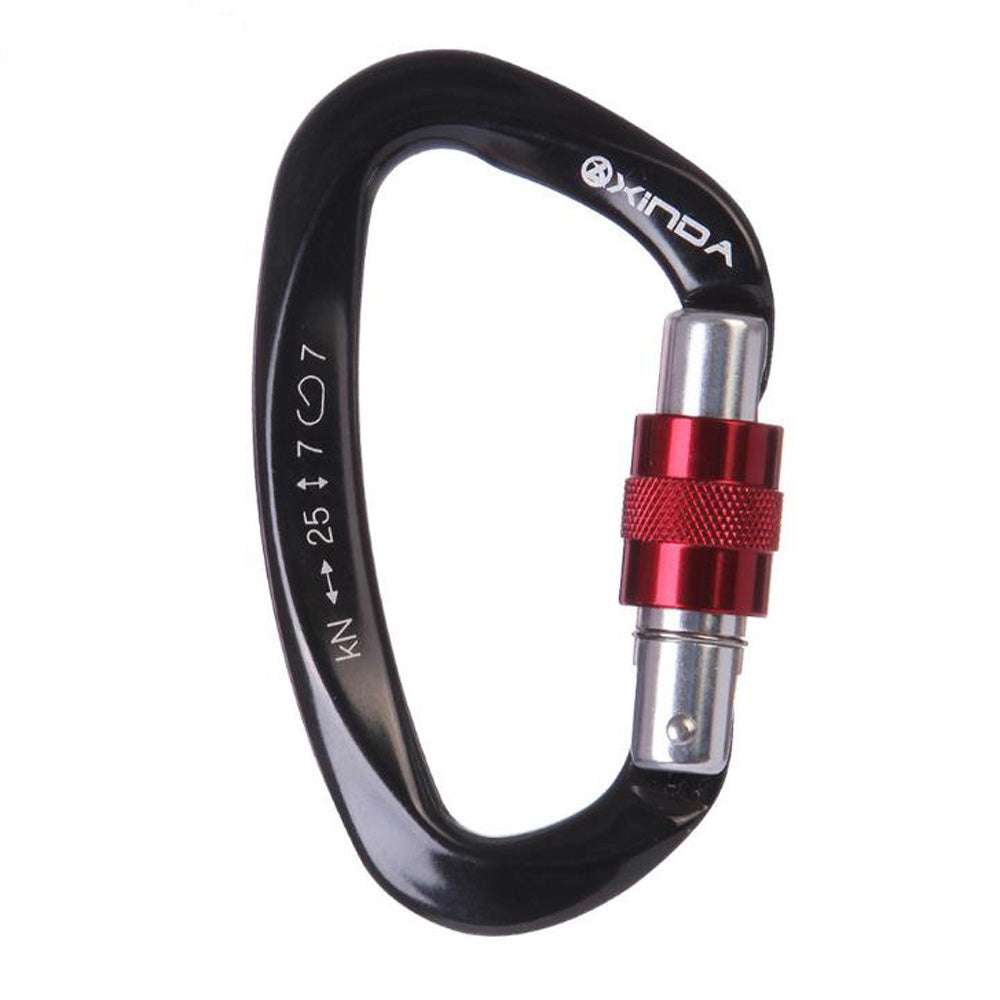 JMT-077834 D-Shaped Carabiner - Compact Locking Safety Buckle for Rock Climbing and Outdoor Activities