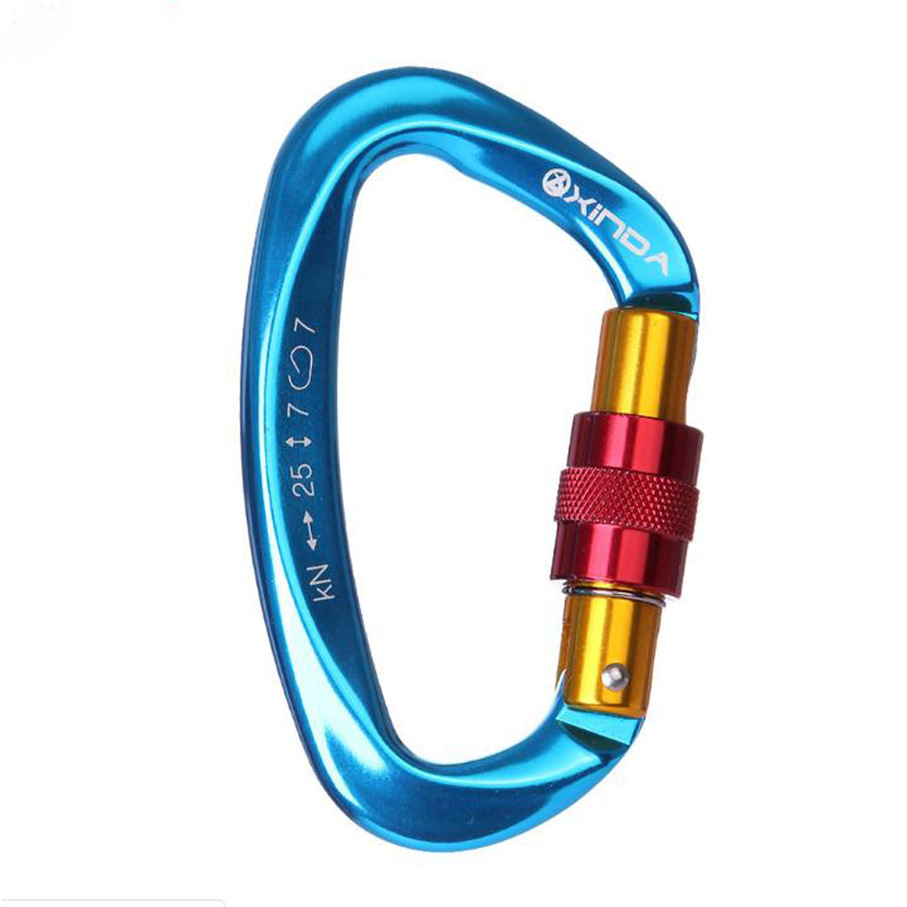 JMT-077834 D-Shaped Carabiner - Compact Locking Safety Buckle for Rock Climbing and Outdoor Activities