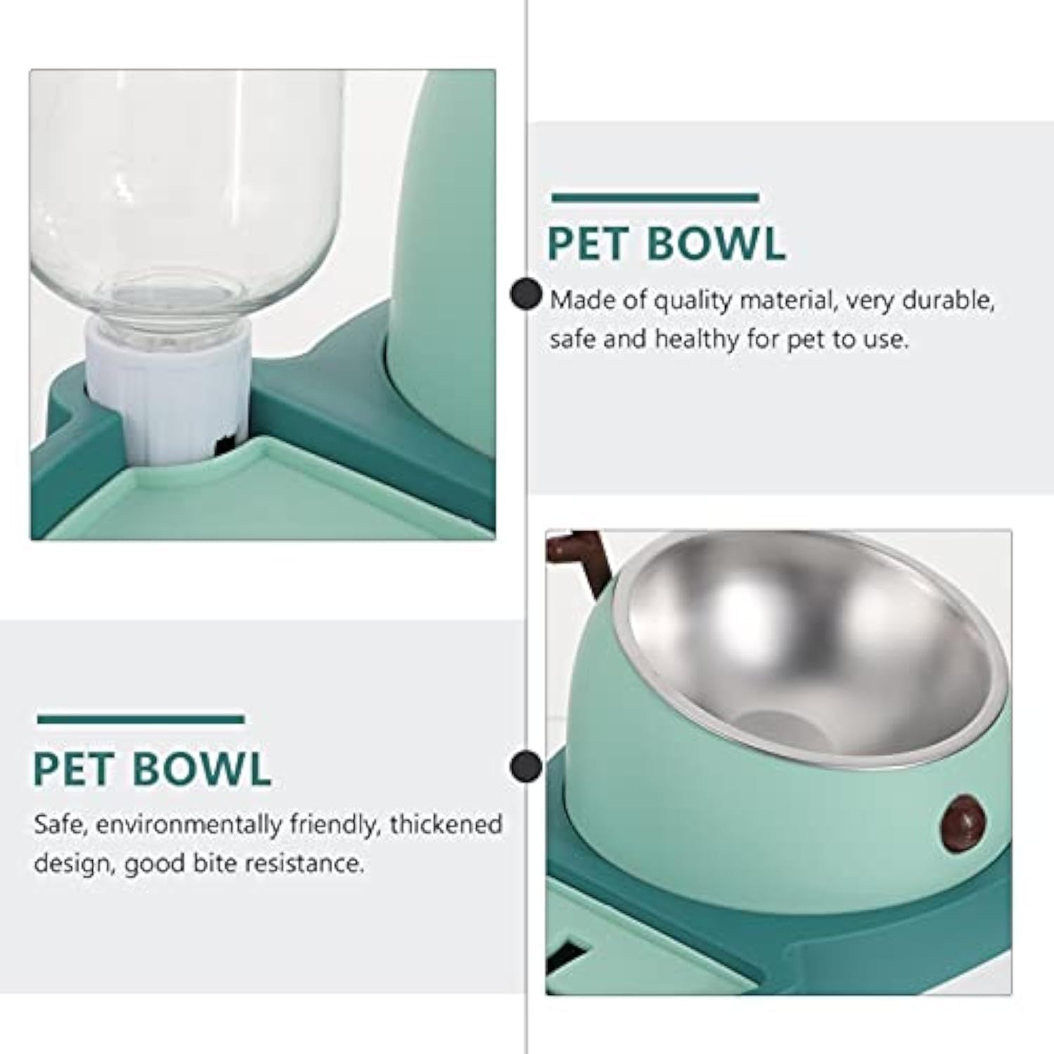 JMT-077962 Automatic Slow Feeder Pet Bowl with Detachable Water Tray for Dogs and Cats