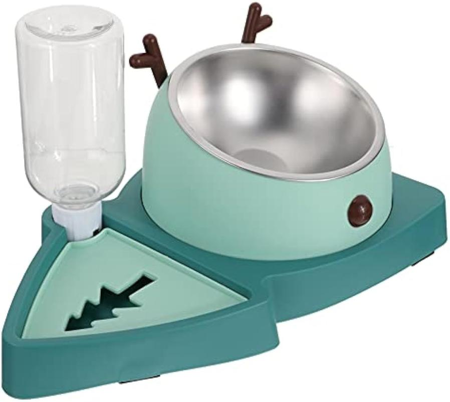 JMT-077962 Automatic Slow Feeder Pet Bowl with Detachable Water Tray for Dogs and Cats