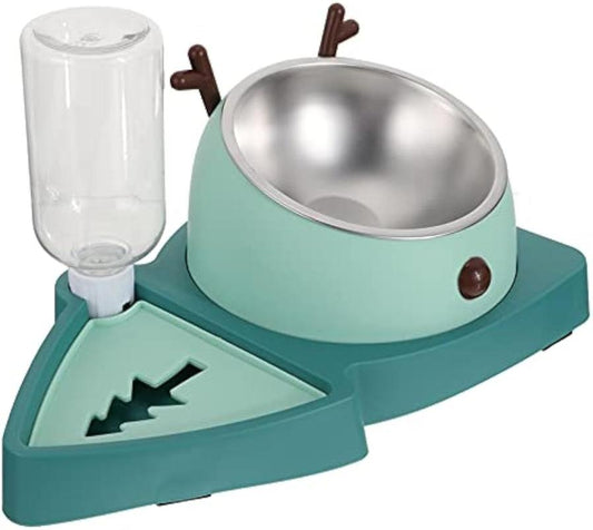 JMT-077962 Automatic Slow Feeder Pet Bowl with Detachable Water Tray for Dogs and Cats