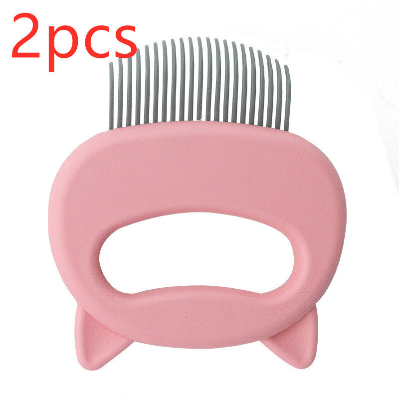 JMT-078218 Pet Hair Removal Massaging Shell Comb for Small to Medium Cats and Dogs - Plastic in Blue, Green, Pink