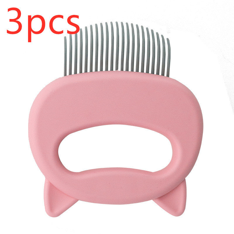 JMT-078218 Pet Hair Removal Massaging Shell Comb for Small to Medium Cats and Dogs - Plastic in Blue, Green, Pink