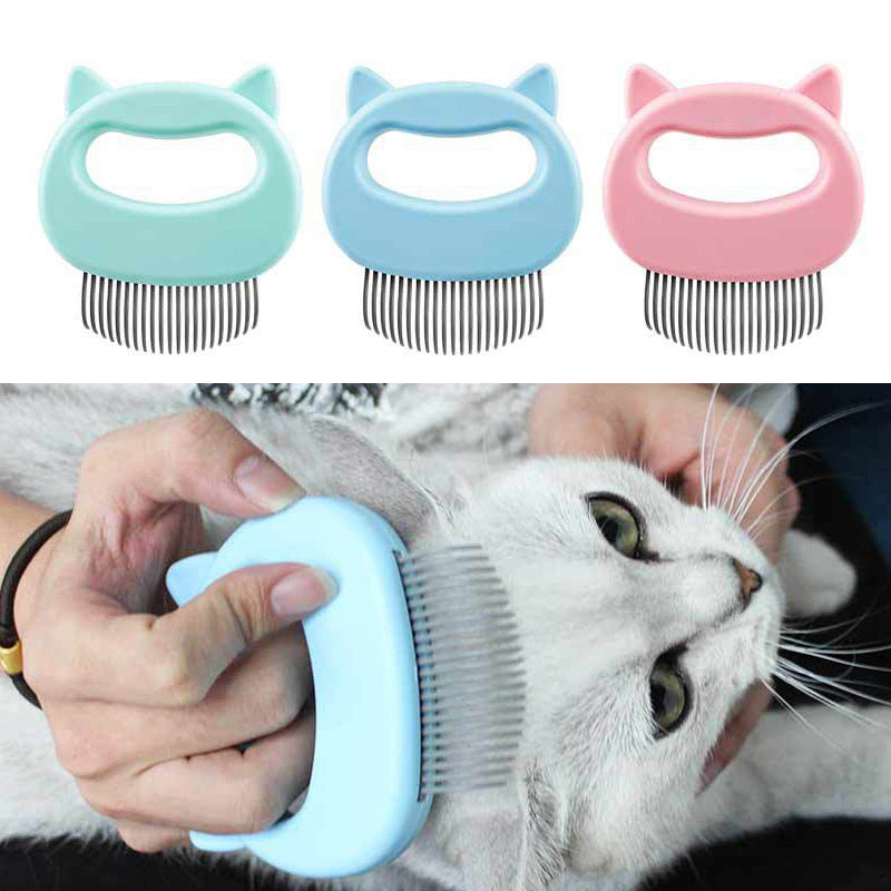 JMT-078218 Pet Hair Removal Massaging Shell Comb for Small to Medium Cats and Dogs - Plastic in Blue, Green, Pink