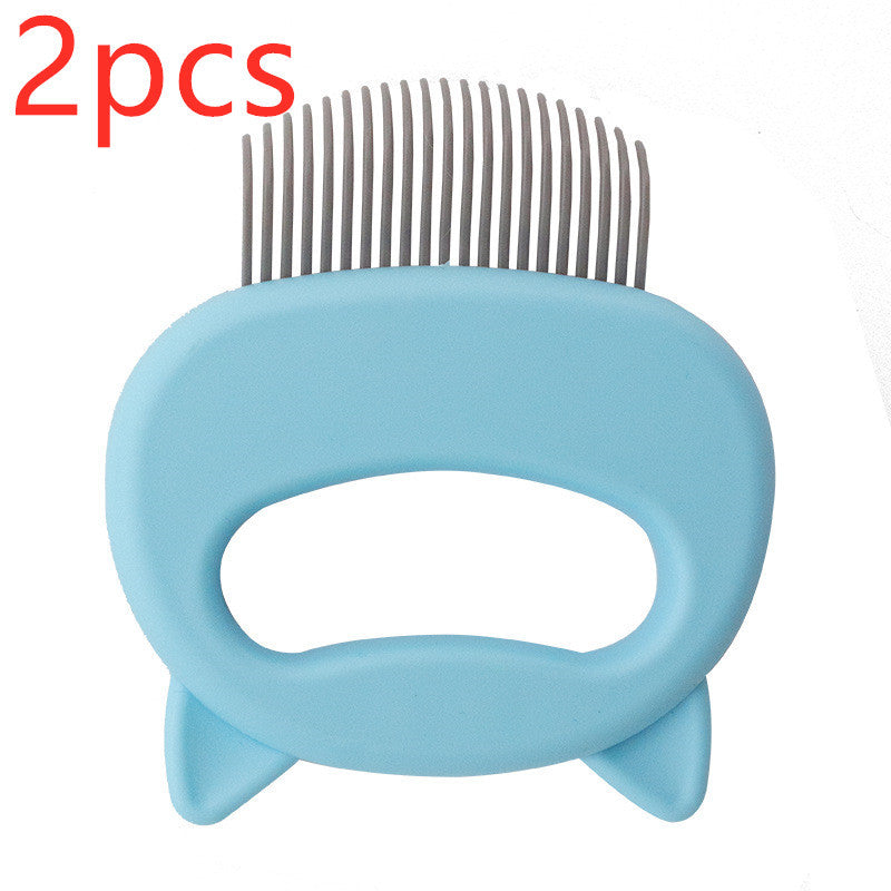 JMT-078218 Pet Hair Removal Massaging Shell Comb for Small to Medium Cats and Dogs - Plastic in Blue, Green, Pink