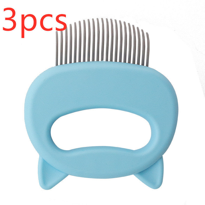 JMT-078218 Pet Hair Removal Massaging Shell Comb for Small to Medium Cats and Dogs - Plastic in Blue, Green, Pink