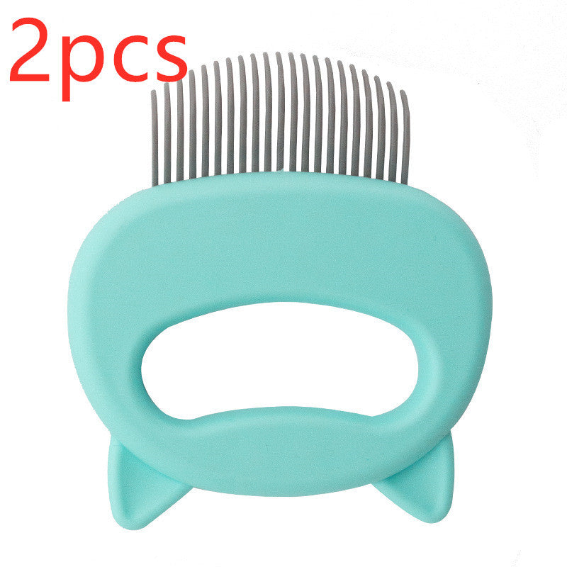 JMT-078218 Pet Hair Removal Massaging Shell Comb for Small to Medium Cats and Dogs - Plastic in Blue, Green, Pink