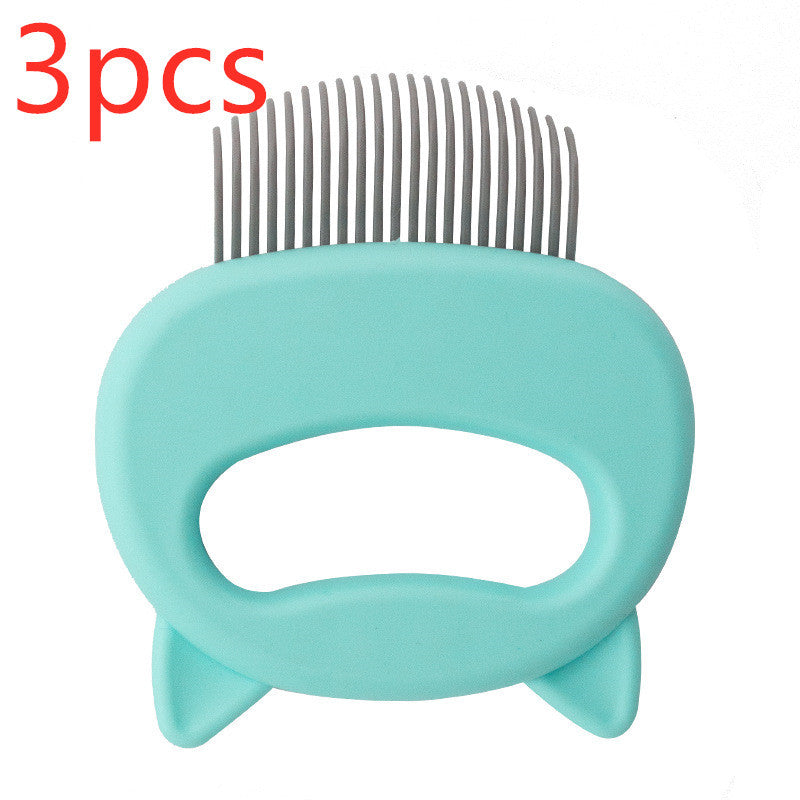 JMT-078218 Pet Hair Removal Massaging Shell Comb for Small to Medium Cats and Dogs - Plastic in Blue, Green, Pink