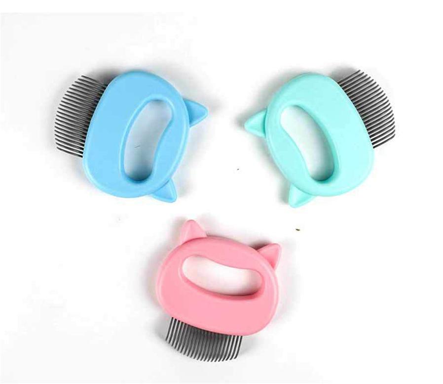 JMT-078218 Pet Hair Removal Massaging Shell Comb for Small to Medium Cats and Dogs - Plastic in Blue, Green, Pink