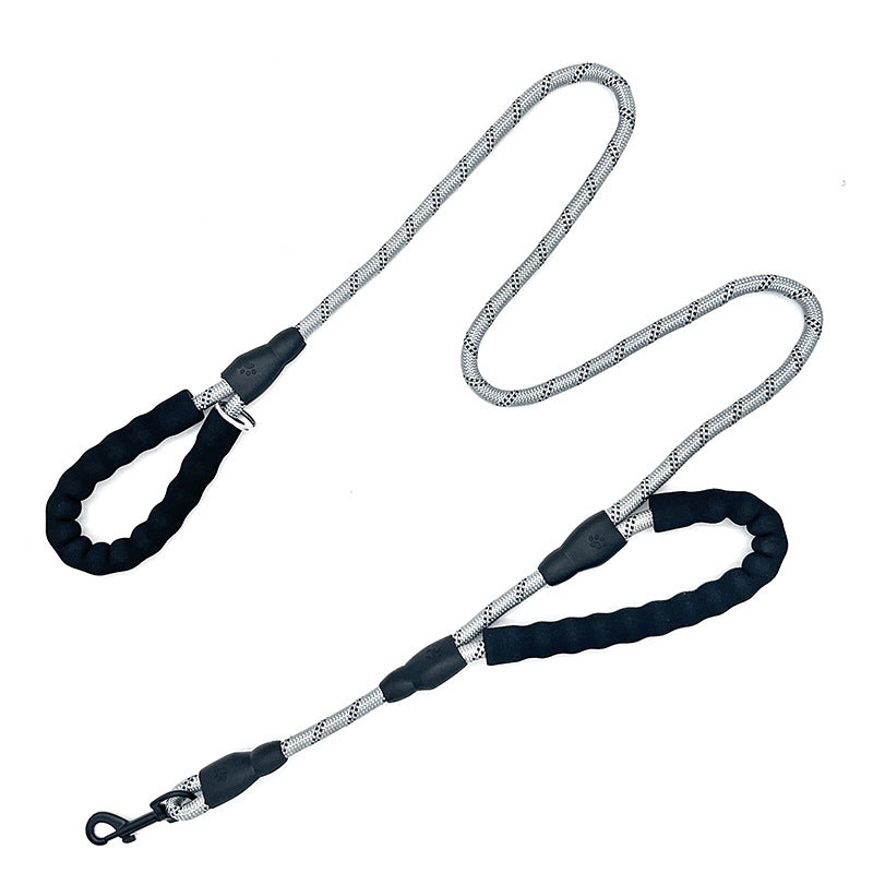 JMT-078474 Double Handle Reflective Pet Dog Leash - Available in Multiple Colors, 1.2cm x 1.5m Nylon Traction Rope