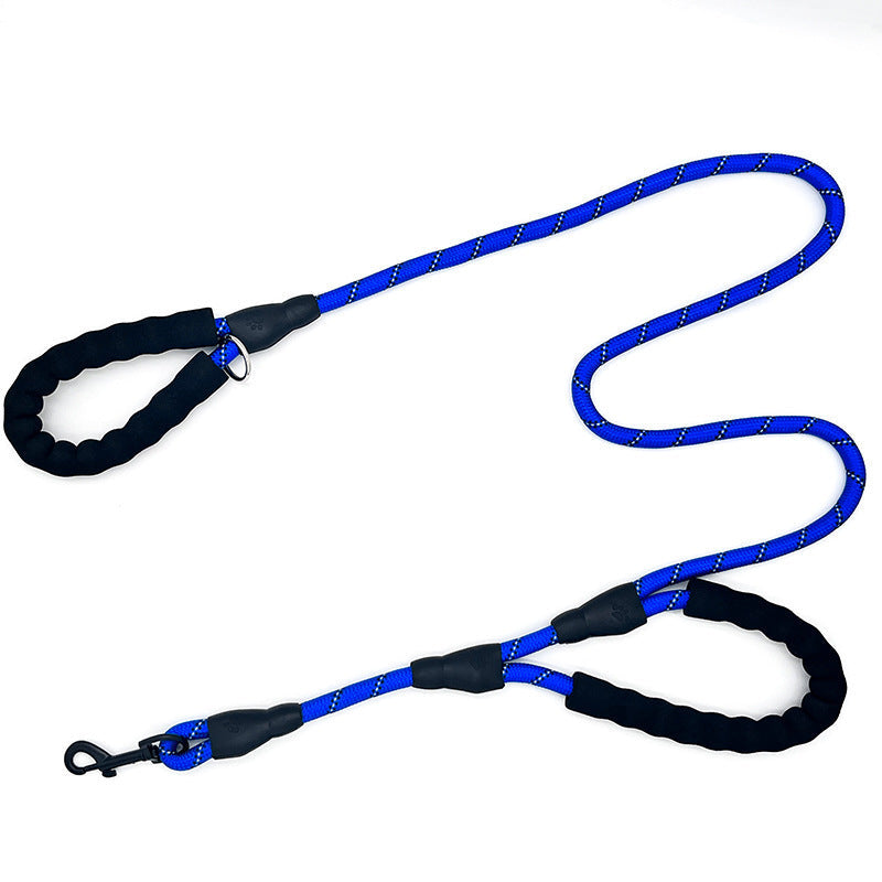 JMT-078474 Double Handle Reflective Pet Dog Leash - Available in Multiple Colors, 1.2cm x 1.5m Nylon Traction Rope