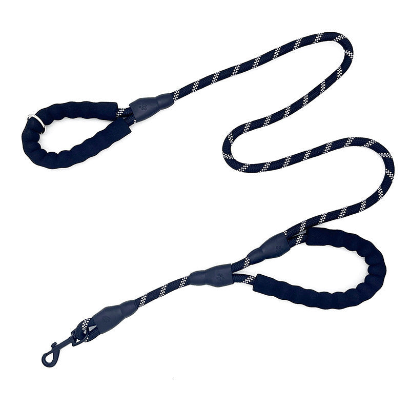JMT-078474 Double Handle Reflective Pet Dog Leash - Available in Multiple Colors, 1.2cm x 1.5m Nylon Traction Rope