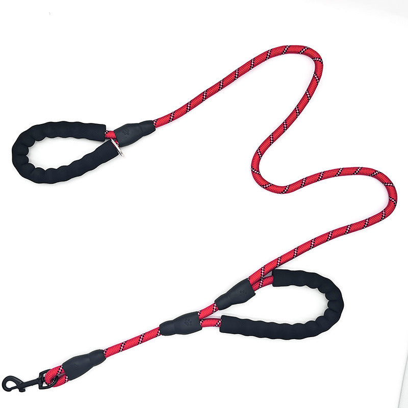 JMT-078474 Double Handle Reflective Pet Dog Leash - Available in Multiple Colors, 1.2cm x 1.5m Nylon Traction Rope