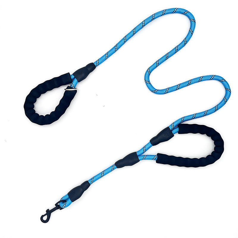 JMT-078474 Double Handle Reflective Pet Dog Leash - Available in Multiple Colors, 1.2cm x 1.5m Nylon Traction Rope