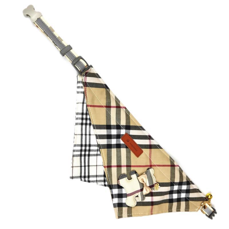 JMT-078602 Plaid Cotton Triangle Pet Saliva Towel for All Seasons, Multiple Sizes Available