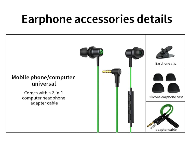 JMT-078794 In-Ear Wired Gaming Earphones with Microphone and Volume Control for Mobile Devices