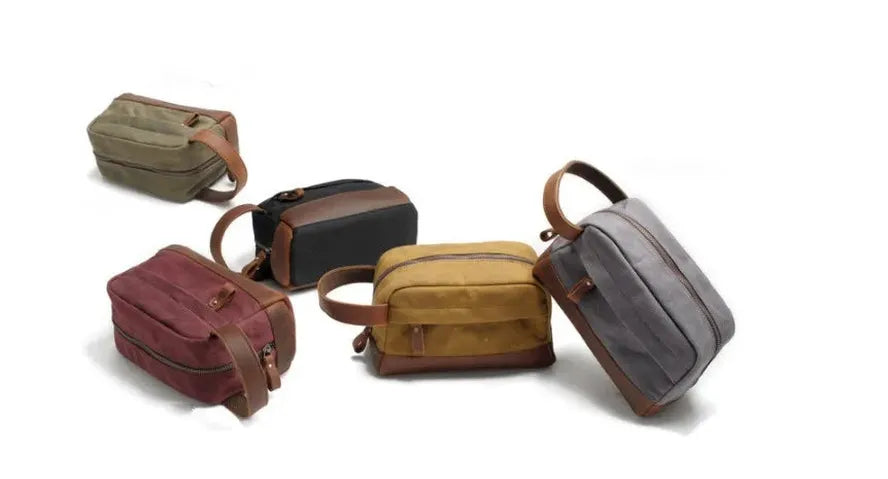 JMT-079178 Retro Waterproof Canvas Travel Toiletry Bag - Large Capacity Handheld Makeup Storage Bag