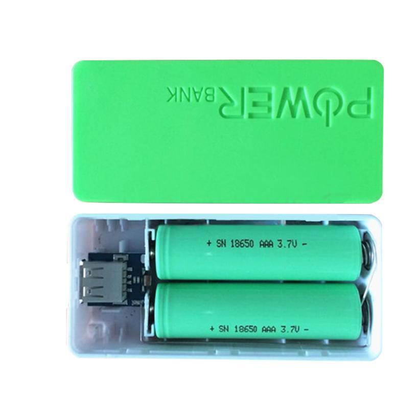 JMT-079306 5600mAh DIY Power Bank Battery Charger Case for 18650 Cells - Portable USB Charging Solution