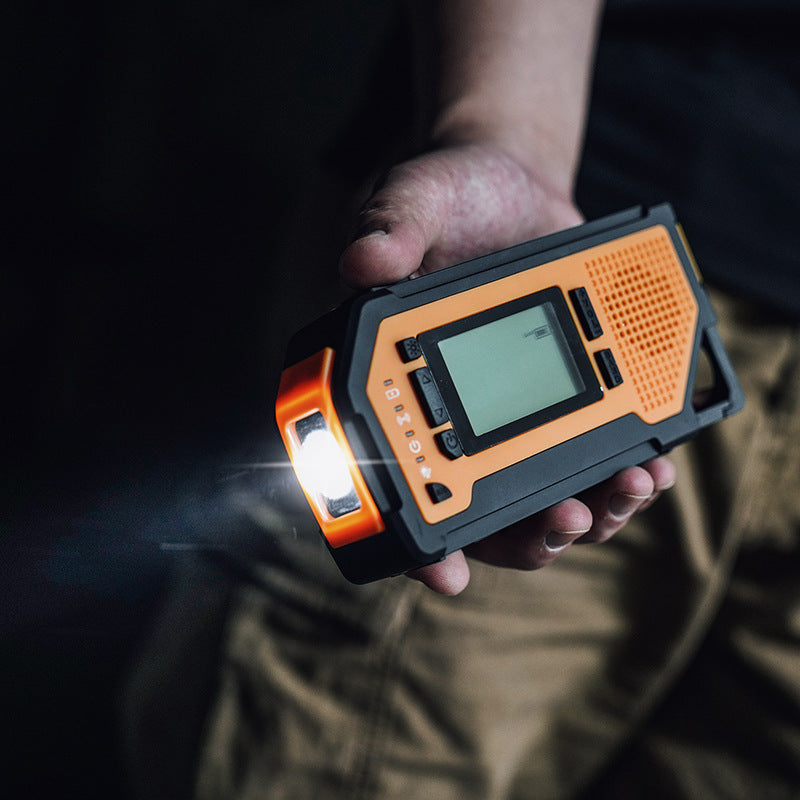 JMT-079306 Multi-Function Solar Hand-Crank Emergency Radio with LED Light for Outdoor Activities