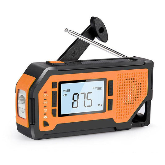 JMT-079306 Multi-Function Solar Hand-Crank Emergency Radio with LED Light for Outdoor Activities