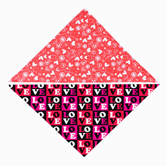 JMT-079754 Valentine's Day Triangle Scarf for Pets - Multiple Colors Available - Polyester, 20-46CM Neck Size