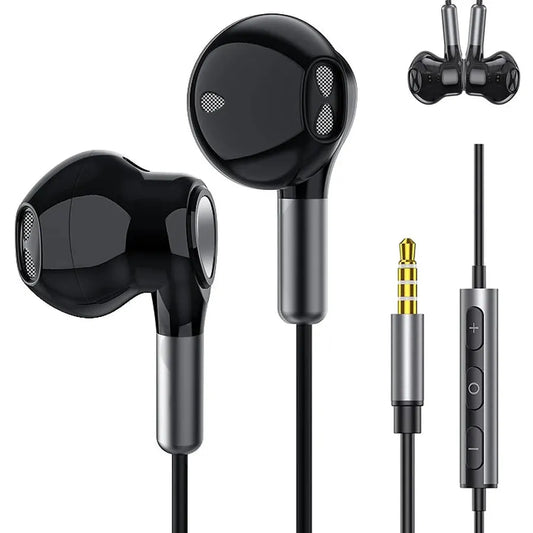 JMT-079946 Wired Earphones with Mic and Volume Control for Hands-Free Listening