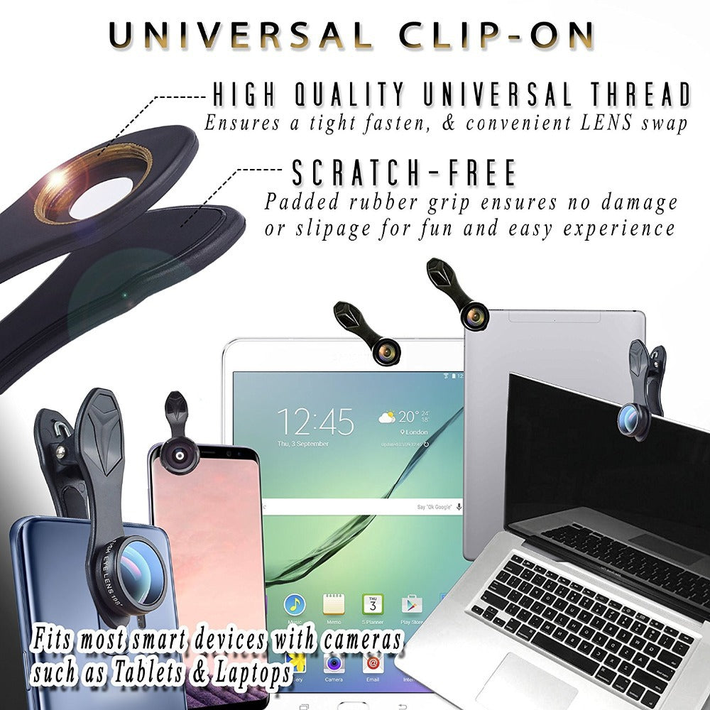 JMT-080202 High-Definition Adjustable Fisheye and Telephoto Wide-Angle Lens Set for Mobile Phones