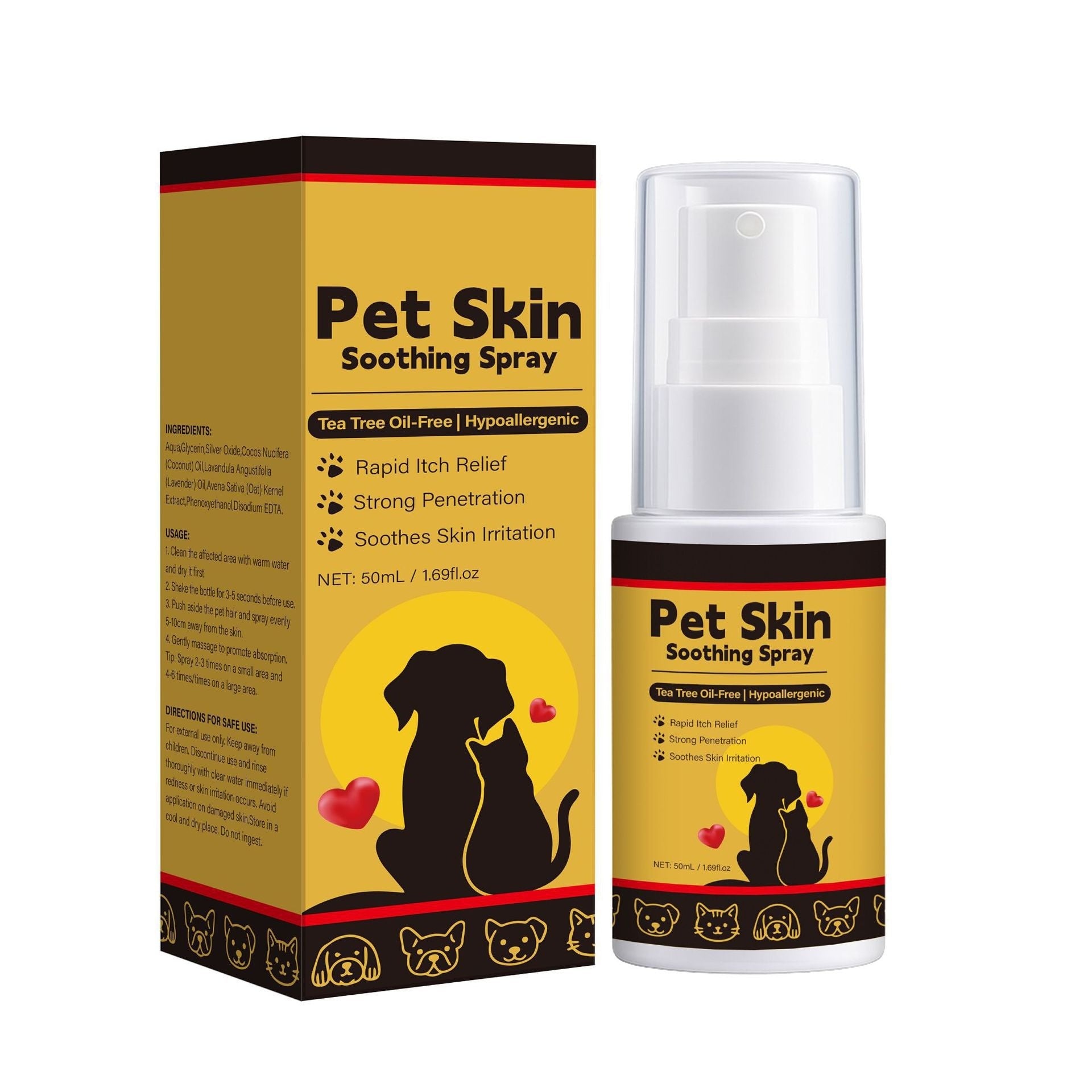 JMT-080266 Calming Pet Skin Soothing Spray 50ml for Irritated Skin Relief