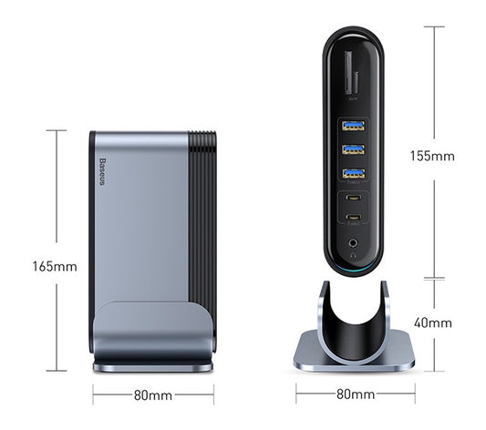 JMT-080906 16-in-1 Type-C Hub Docking Station with Power Supply for Enhanced Connectivity