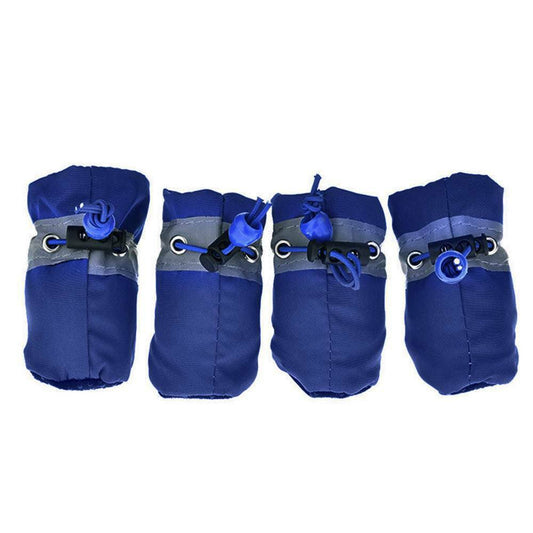JMT-080906 Custom Reflective Dog Shoes for Cold Weather, Soft and Comfortable Pet Foot Covers, Adjustable Velcro Straps, Non-Slip Rubber Sole