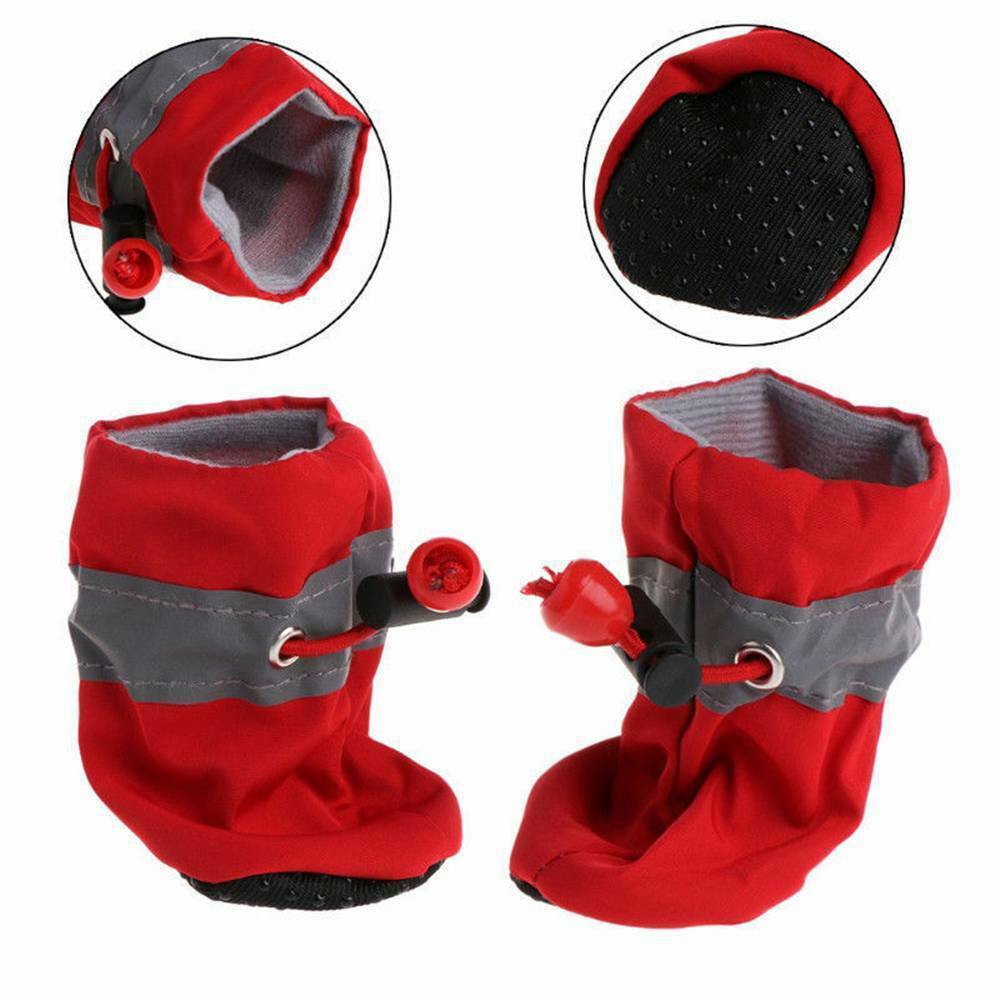JMT-080906 Custom Reflective Dog Shoes for Cold Weather, Soft and Comfortable Pet Foot Covers, Adjustable Velcro Straps, Non-Slip Rubber Sole