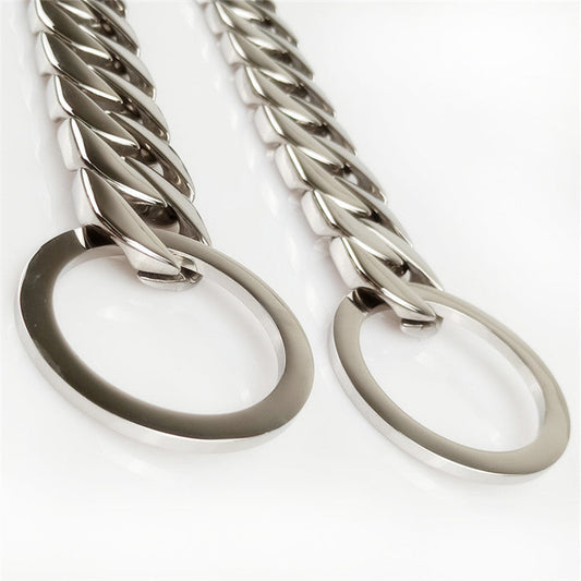 JMT-081098 Large Polished Dog Necklace with Adjustable Sizing in Gold and Silver Finishes