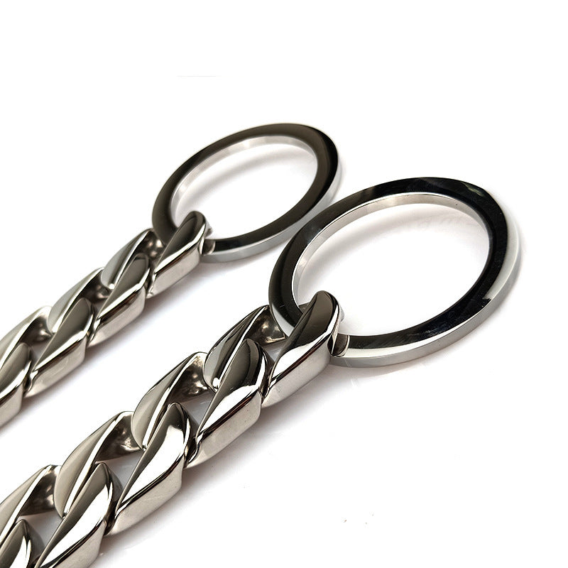 JMT-081098 Large Polished Dog Necklace with Adjustable Sizing in Gold and Silver Finishes