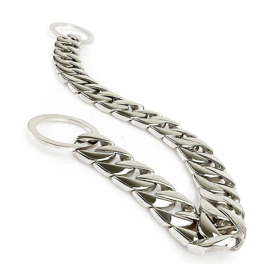 JMT-081098 Large Polished Dog Necklace with Adjustable Sizing in Gold and Silver Finishes