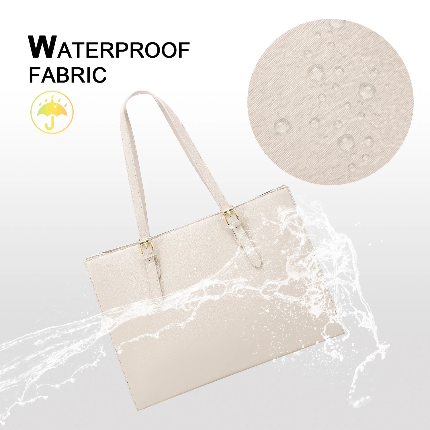 JMT-081162 Fashion Office Lady PU Leather 15.6 in Tote Handbag and Laptop Briefcase Set for Women