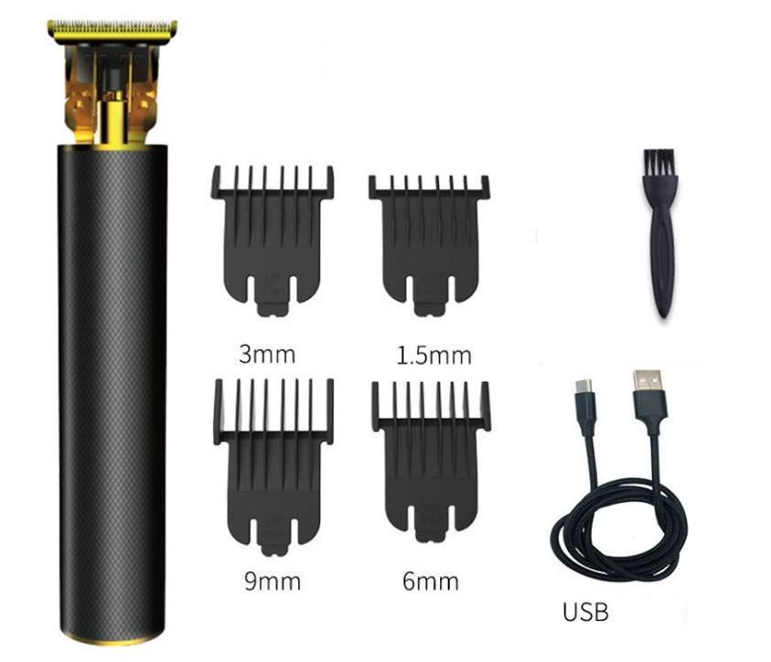 JMT-081418 Professional Zero Pitch Electric Hair Clipper with Limit Combs, USB Charger, and Accessories