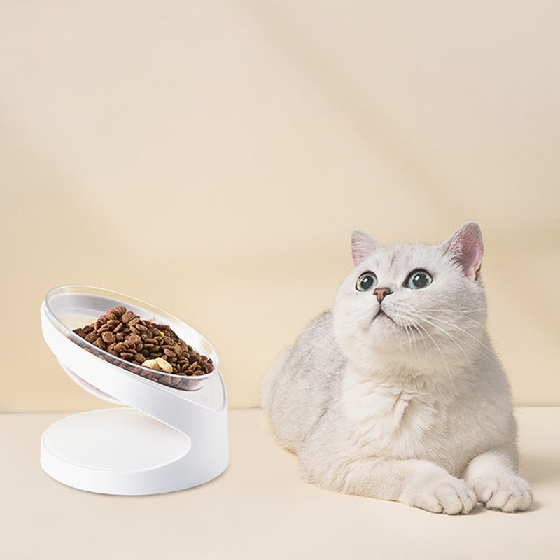 JMT-081610 Transparent Cervical Spine Cat and Dog Bowl with Stand - Durable PS Material, Split Design, 176g