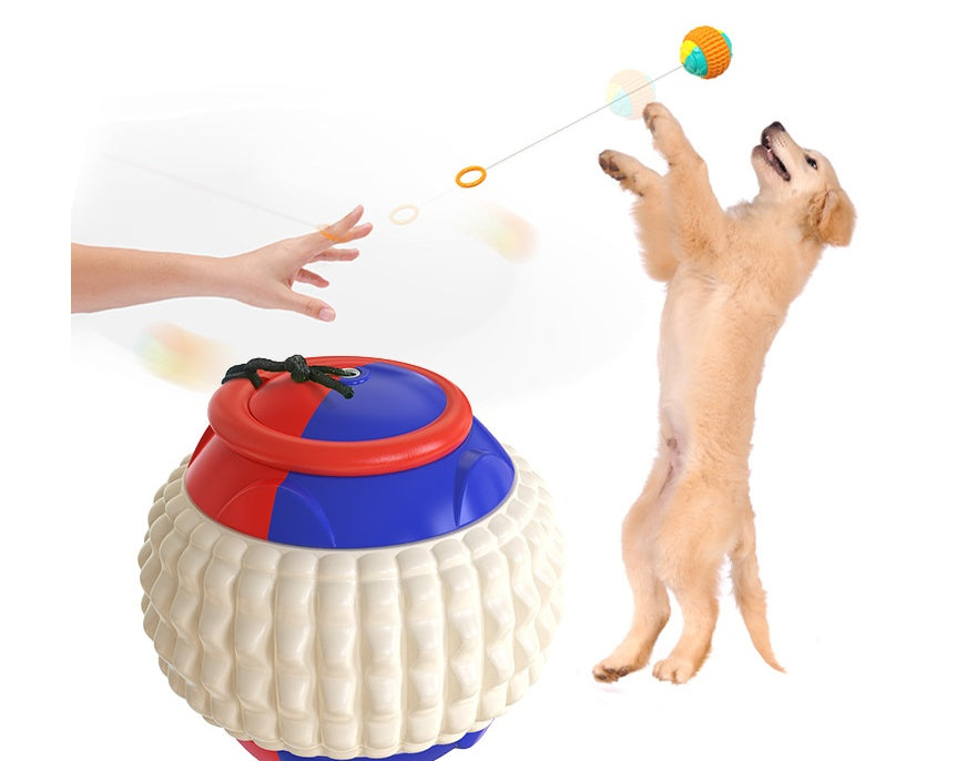 JMT-081738 Retractable Interactive Dog Training Ball with Chewing and Teeth Cleaning Features
